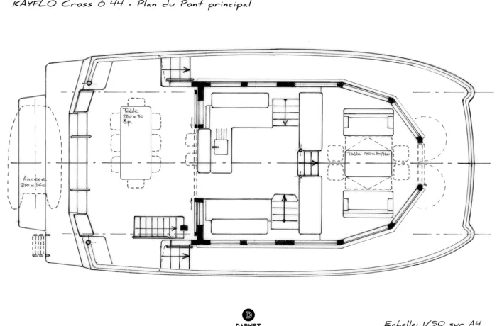 cross o 44 plan pont principal bateau